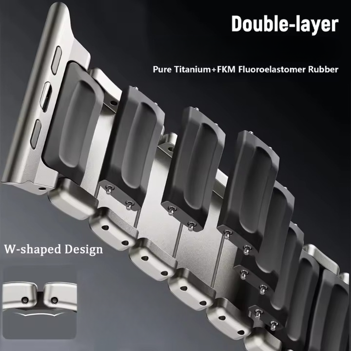 TitanFusion UltraGuard Series — Titanium Metal Band + Rugged Case for Apple Watch Ultra 3, Ultra 2, Ultra 1, Series 11, 10, 9, 8 (49mm / 46mm / 45mm / 44mm)