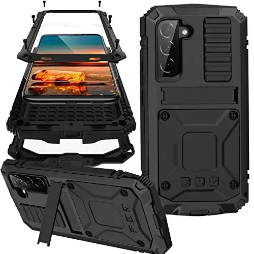 TitanShield Pro Aluminum Defender Case with Built-In Screen Guard & Kickstand – Galaxy S26 Ultra / S26 / S25 / S24 Series