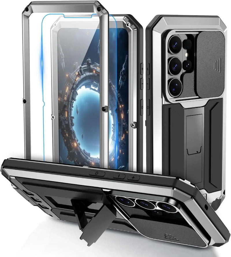 Avontic Case for Samsung Galaxy S26 Ultra Metal 360 Heavy Duty Case with Kickstand – Full Body Shockproof Armor Cover
