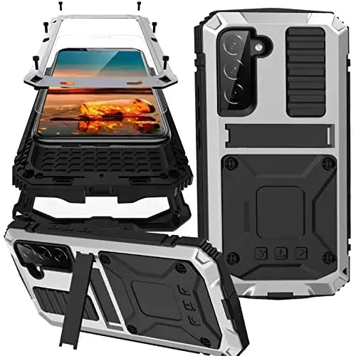 TitanShield Pro Aluminum Defender Case with Built-In Screen Guard & Kickstand – Galaxy S26 Ultra / S26 / S25 / S24 Series