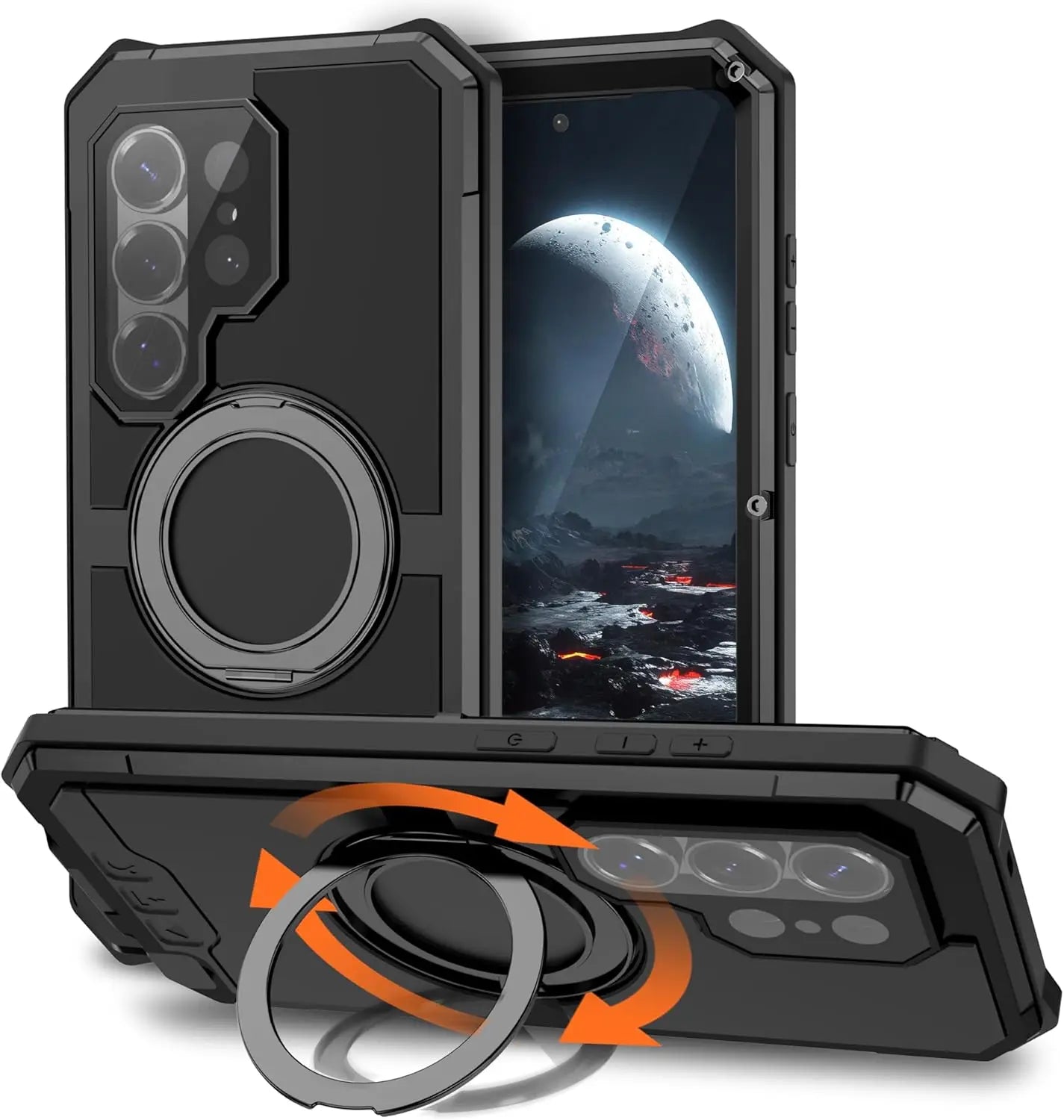 Rugged Aluminum Ring Case for Samsung Galaxy S26 Ultra – 360° Rotating Stand & Military-Grade Protection — product view 3