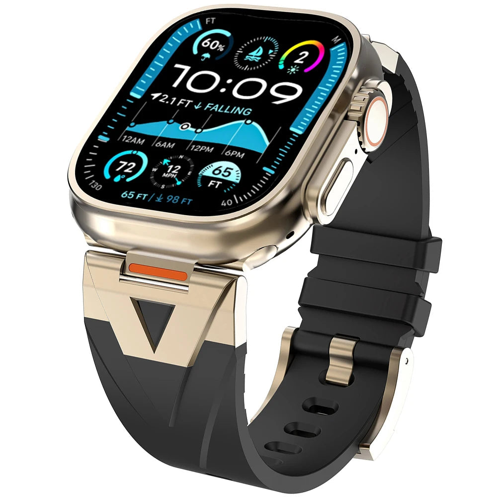 Avontic Signature Series Sport Band for Apple Watch Ultra 3/Ultra 2/Ultra, Series 11/10/9/8/7/6/5/4/3 SE – Premium Silicone Fitness Strap with Avontic V-Clasp