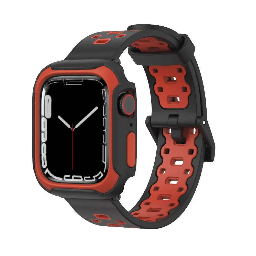 Rubber Mod Kit for Apple Watch Series 8 7 6 5 4 3 SE 40mm 41mm 44mm 45mm Screen Protector Silicone Strap for IWatch Accessories Pinnacle Luxuries