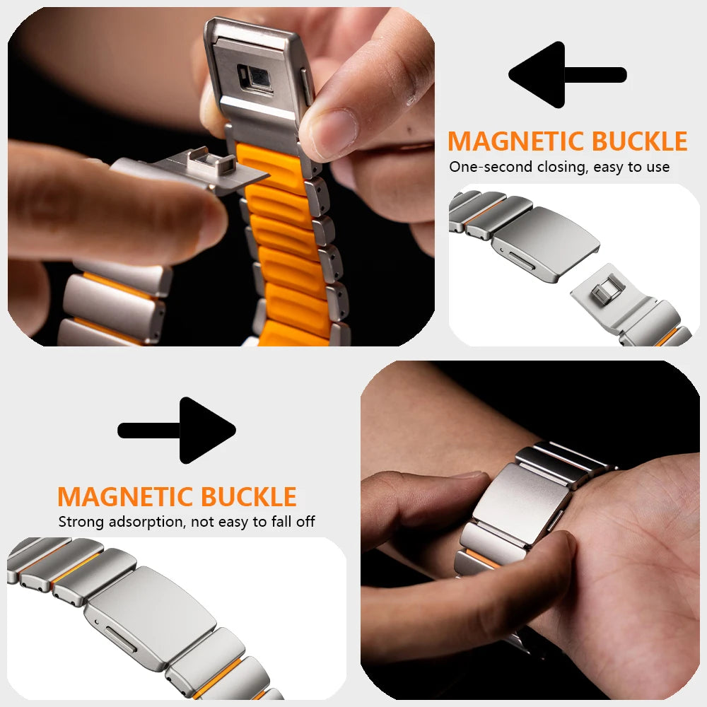 TitanEdge™ Prestige Titanium Band + Faceplate Bumper for Apple Watch Ultra 3 • 2 • 1 – 49 mm