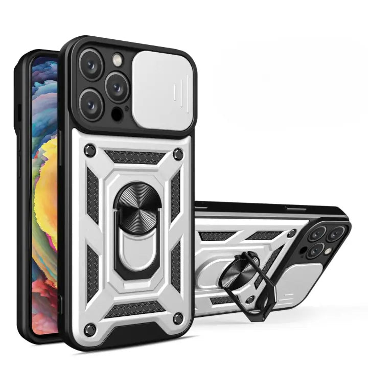 Case For iPhone 15 Pro Max 14 Pro 13 12 11 Pro Max XR XS Max 7 8 SE Slide Camera Magnetic Kickstand Armor Shockproof Phone Cover Avontic
