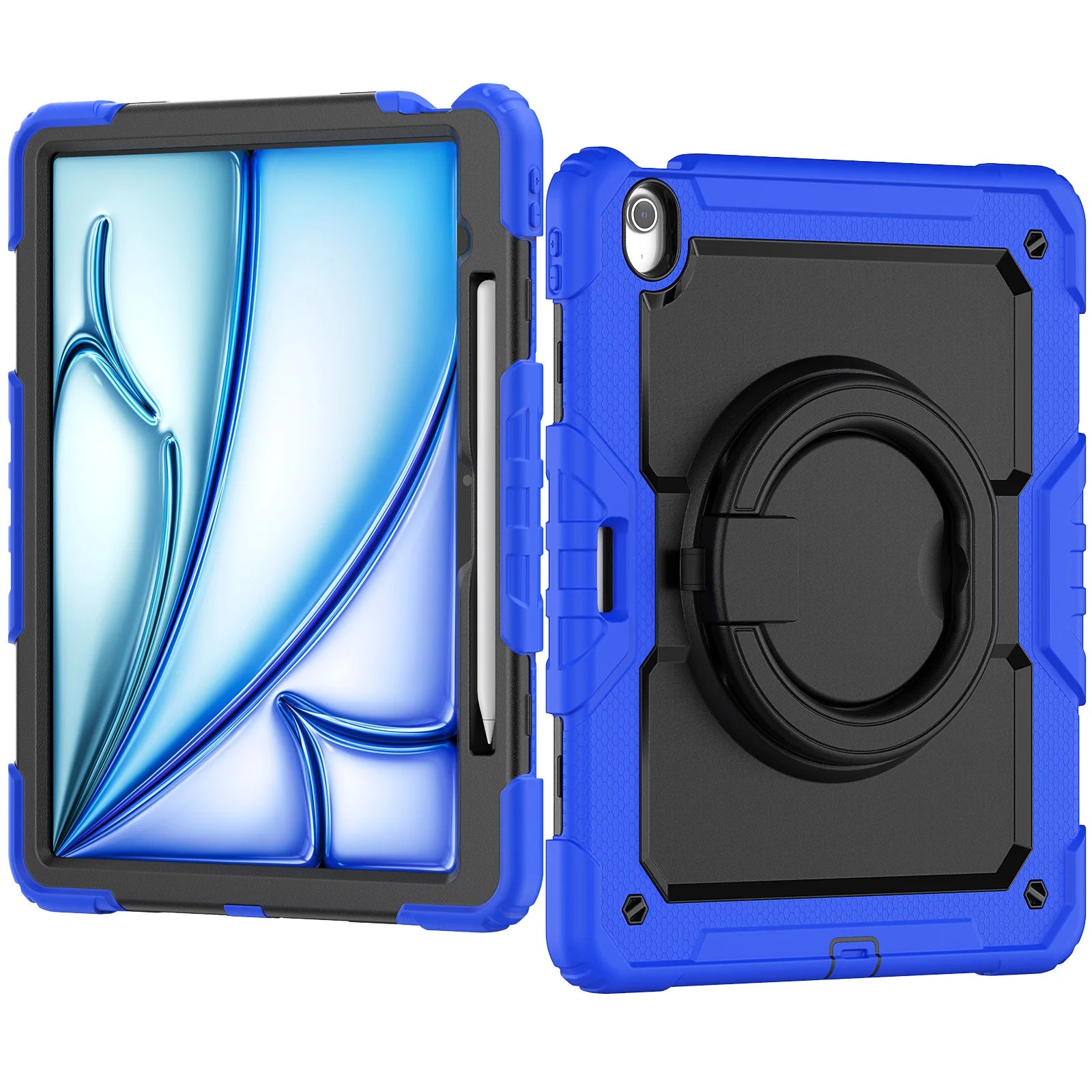 RhinoGuard Heavy Duty iPad Case with Rotating Stand & Shoulder Strap | Rugged Protective Case for iPad Air 13 (2024-2026)