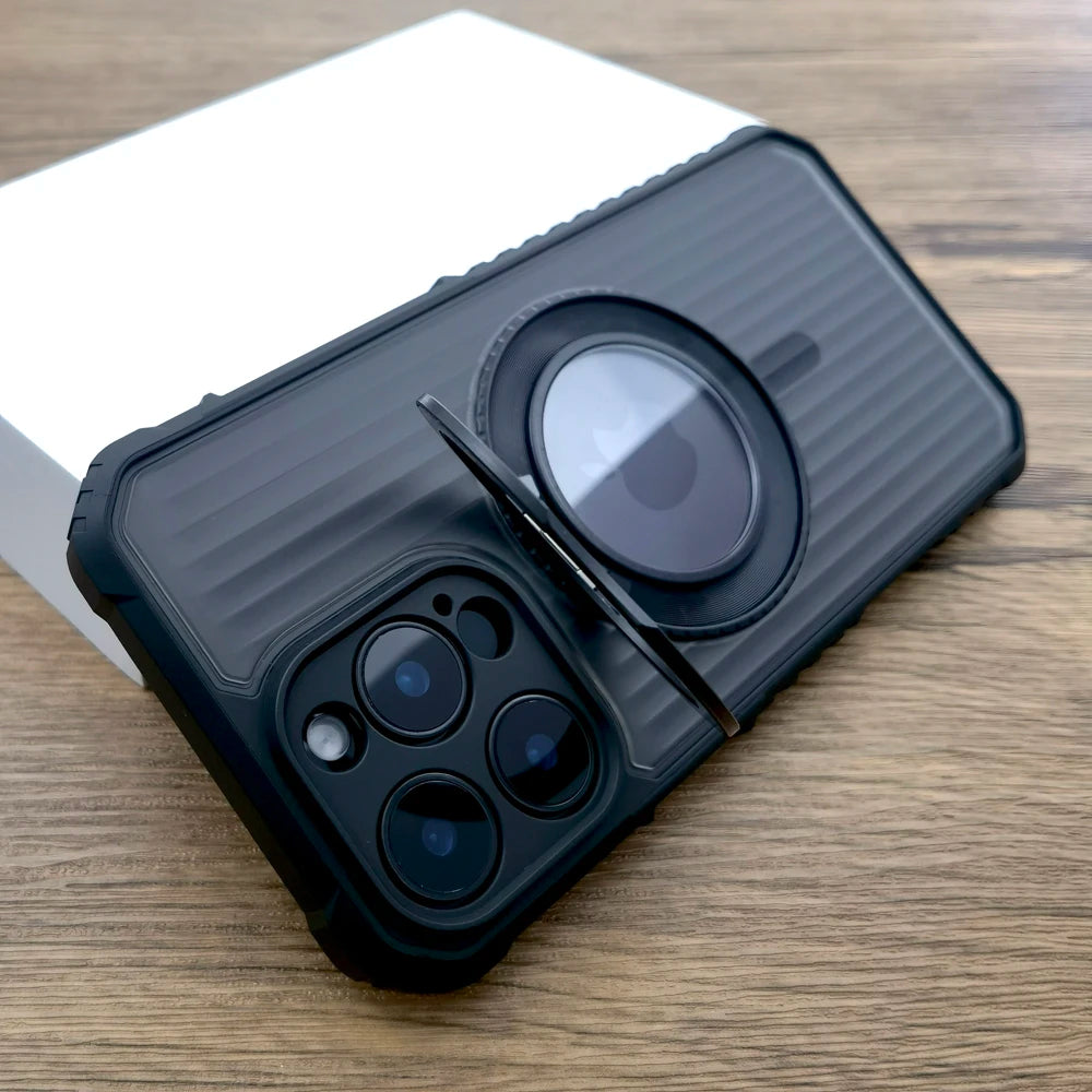 Shockproof MagSafe Armor Stand Case for iPhone 17 / 17 Pro / 17 Pro Max | Rugged Kickstand Magnetic Cover