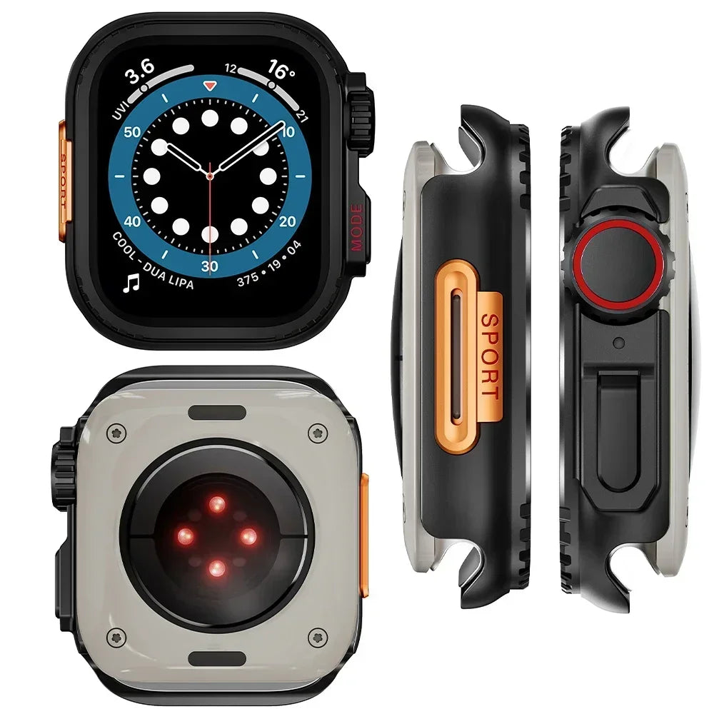 TitaniumGuard™ Rugged Titanium Bumper Case – 360° Protective Armor for Apple Watch Ultra & Series 11/10/9/8/7, SE