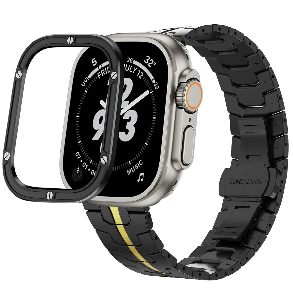 SteelGuard™ Ultra Precision Band + Armor Ring for Apple Watch Ultra 3 / 2 / 1 – 49 mm