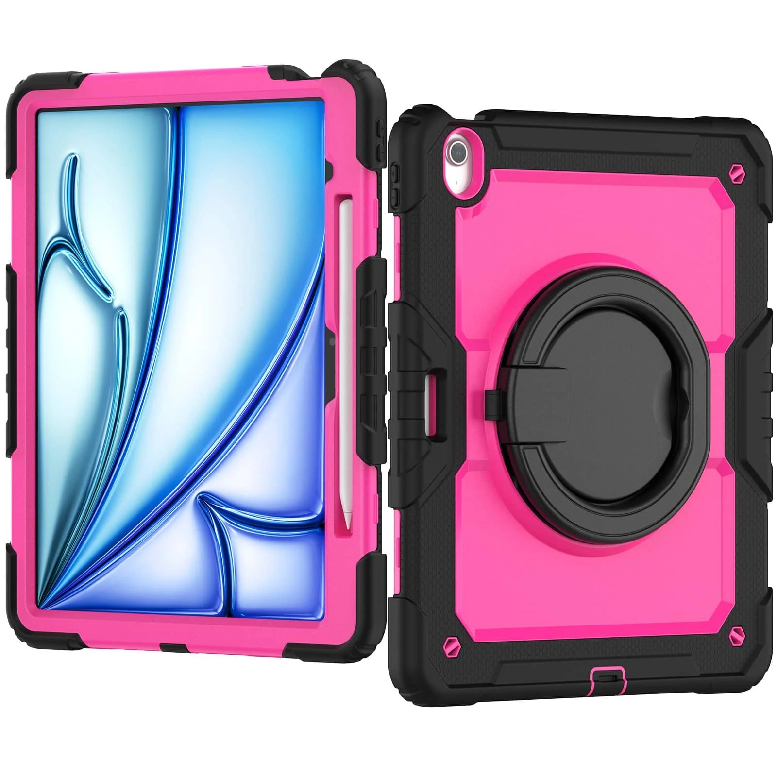 RhinoGuard Heavy Duty iPad Case with Rotating Stand & Shoulder Strap | Rugged Protective Case for iPad Air 13 (2024-2026)