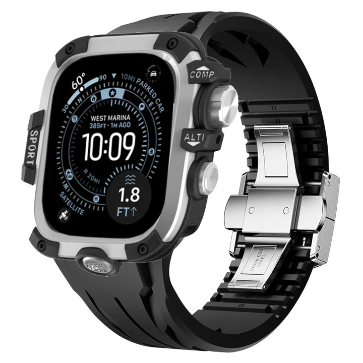 AeroGuard Steel Sport Pro Case & Band System — Apple Watch Ultra 4/3/2/1 (49mm), Series 11/10 (46mm) & Earlier 45mm/44mm Options