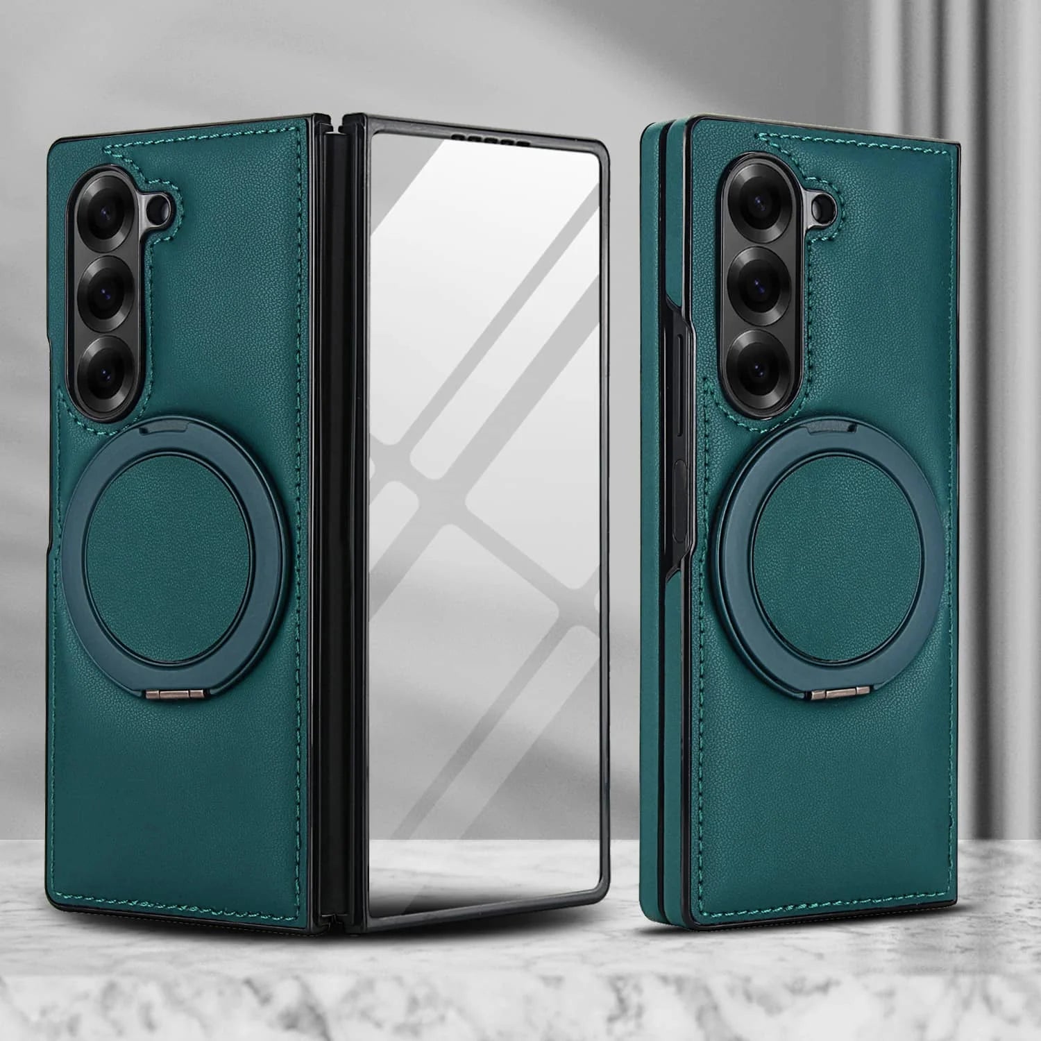 MagRing Leather Shield Case™  For Samsung Galaxy Z Fold 7, 6, 5, 4, and 3