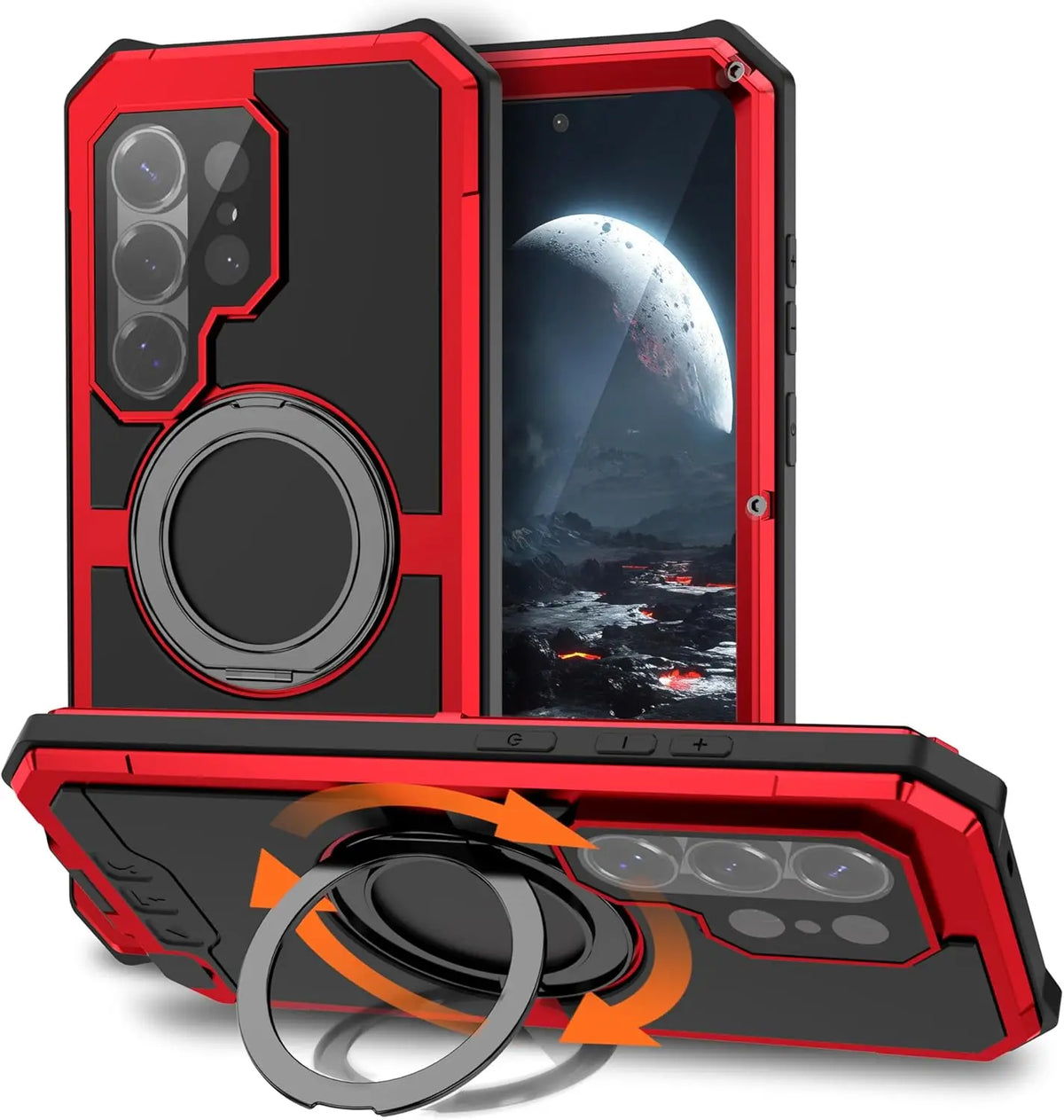 Rugged Aluminum Ring Case for Samsung Galaxy S26 Ultra – 360° Rotating Stand & Military-Grade Protection