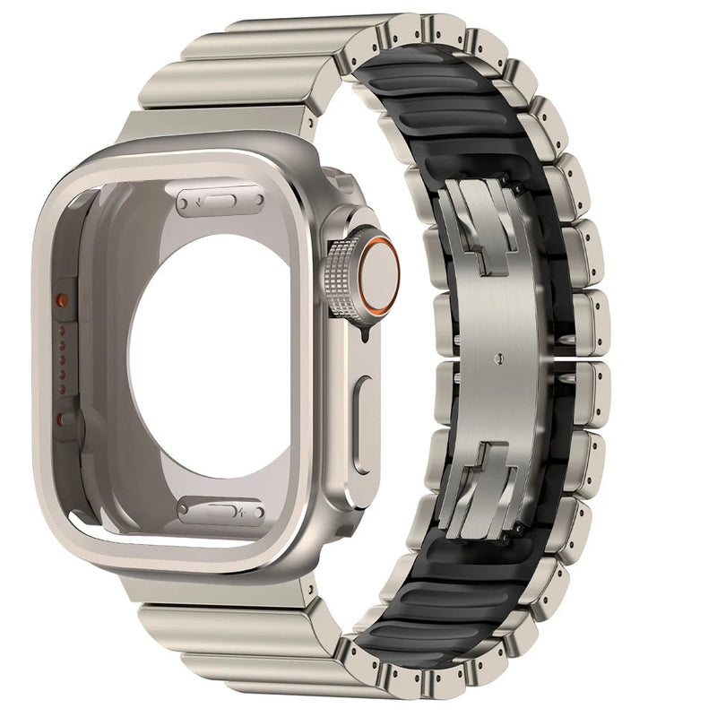 TitanFusion ArmorLink Pro Titanium Band & Case Set for Apple Watch Series 11/10 (46mm) & Ultra 4 (49mm)