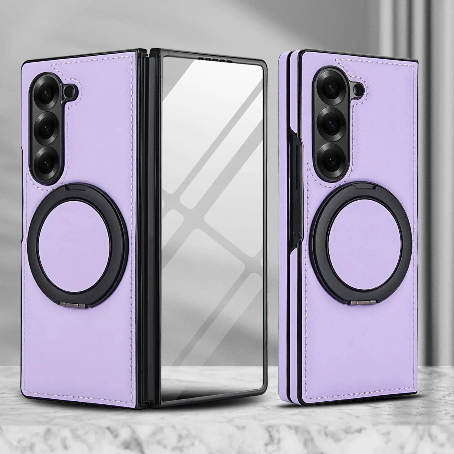 MagRing Leather Shield Case™  For Samsung Galaxy Z Fold 7, 6, 5, 4, and 3