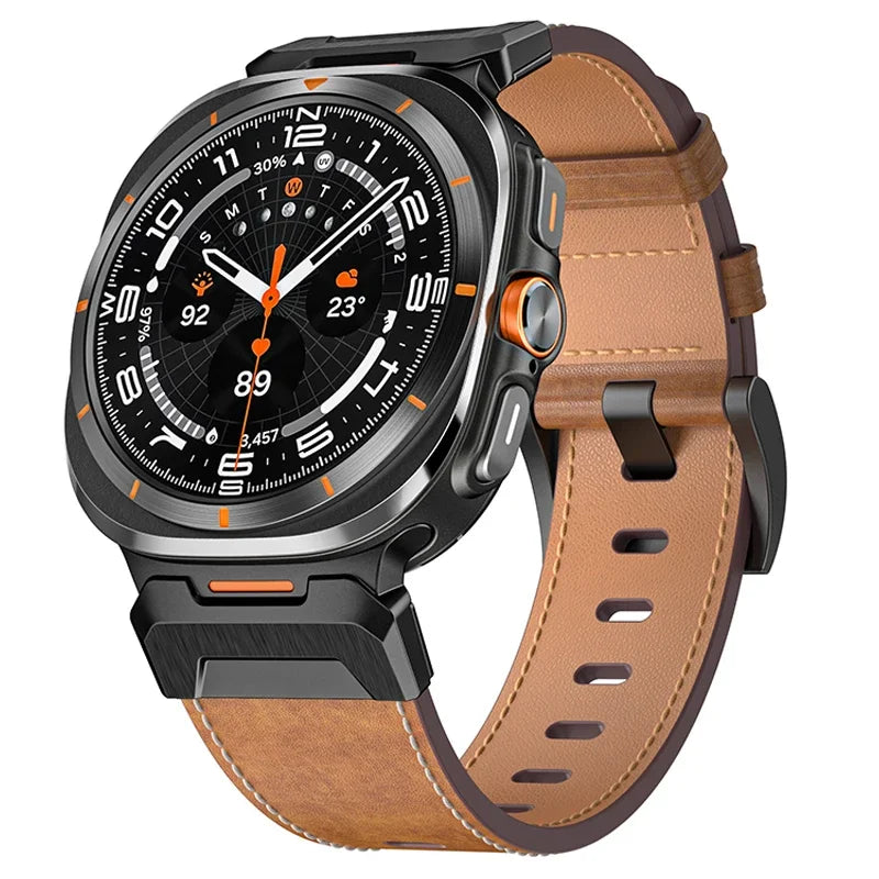 Avontic ExecutiveLink Brown leather band for Galaxy Watch Ultra and Ultra2 47mm