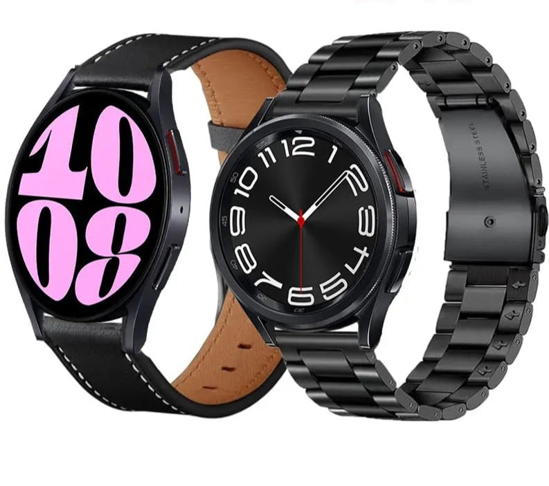 Leather+Stainless Steel Strap For Samsung Galaxy Watch 4 6 Classic 47mm 43mm 42 46mm Bracelet Galaxy Watch 6 5 4 40 44MM 5Pro 45 Avontic
