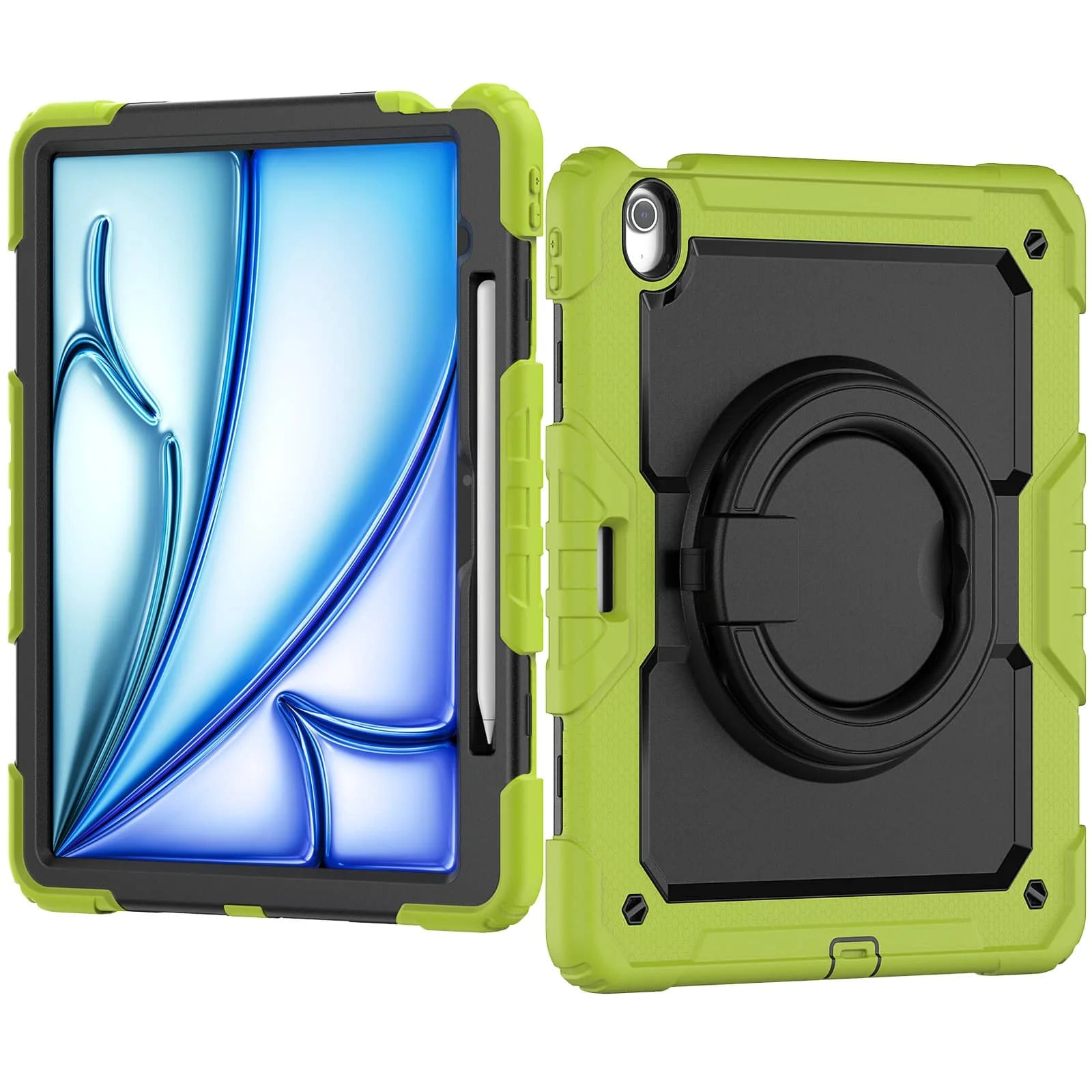 RhinoGuard Heavy Duty iPad Case with Rotating Stand & Shoulder Strap | Rugged Protective Case for iPad Air 13 (2024-2026)