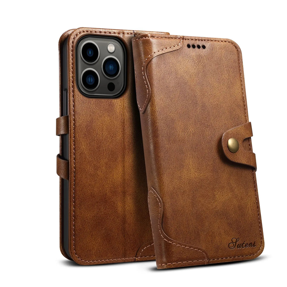 For iPhone 15 Pro Max Plus Wallet Case, PU Leather Flip Case with Card Holders Stand [Shockproof TPU Inner Shell] Phone Cover Avontic