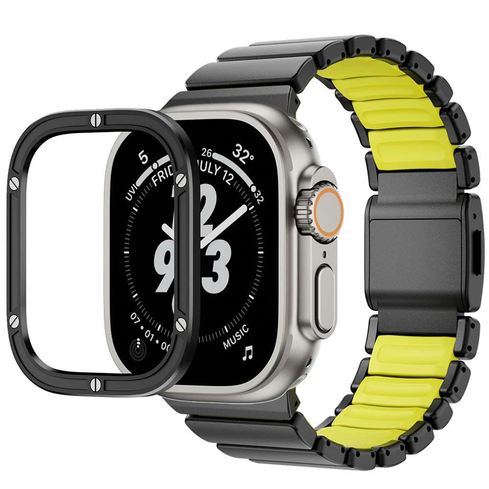 TitanEdge™ Prestige Titanium Band + Faceplate Bumper for Apple Watch Ultra 3 • 2 • 1 – 49 mm