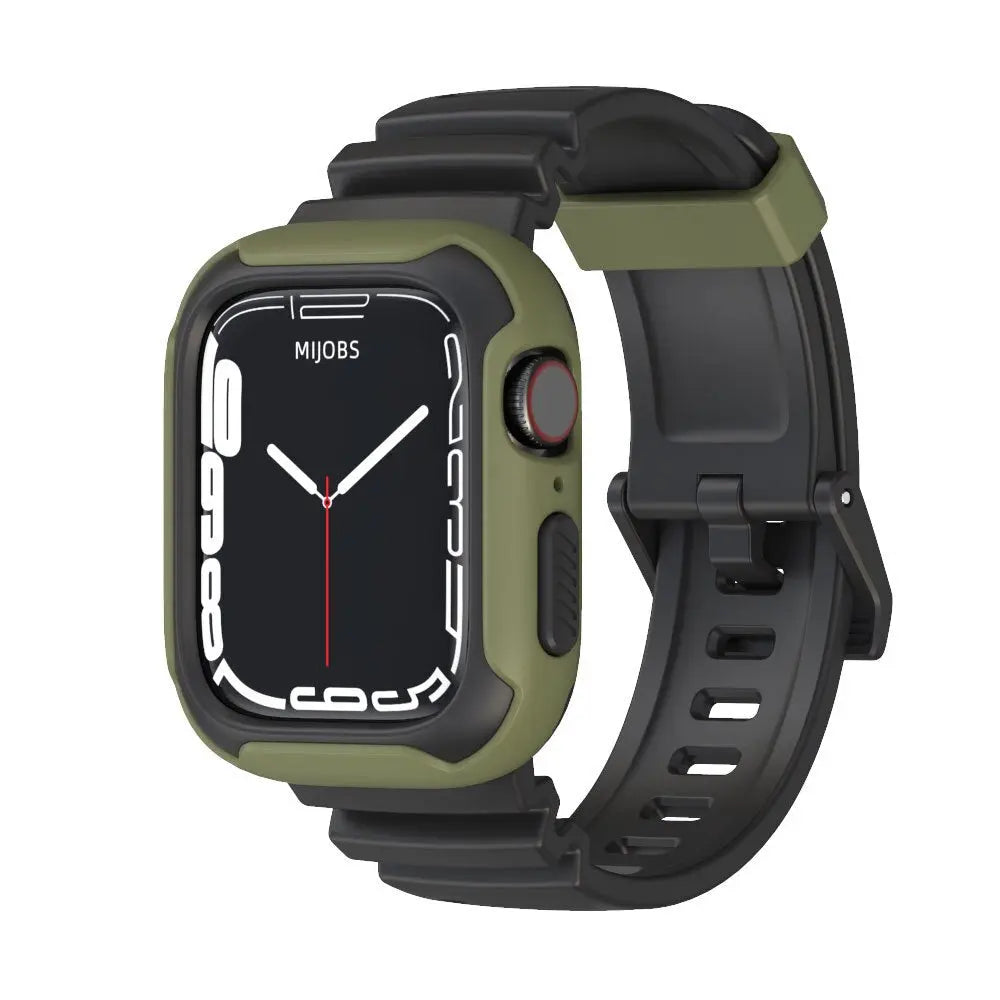 Rubber Mod Kit for Apple Watch Series 8 7 6 5 4 3 SE 40mm 41mm 44mm 45mm Screen Protector Silicone Strap for IWatch Accessories Pinnacle Luxuries