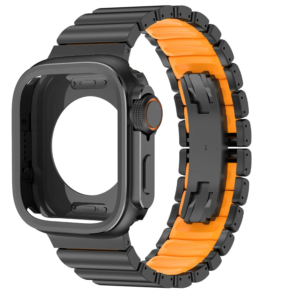 TitanFusion ArmorLink Pro Titanium Band & Case Set for Apple Watch Series 11/10 (46mm) & Ultra 4 (49mm)