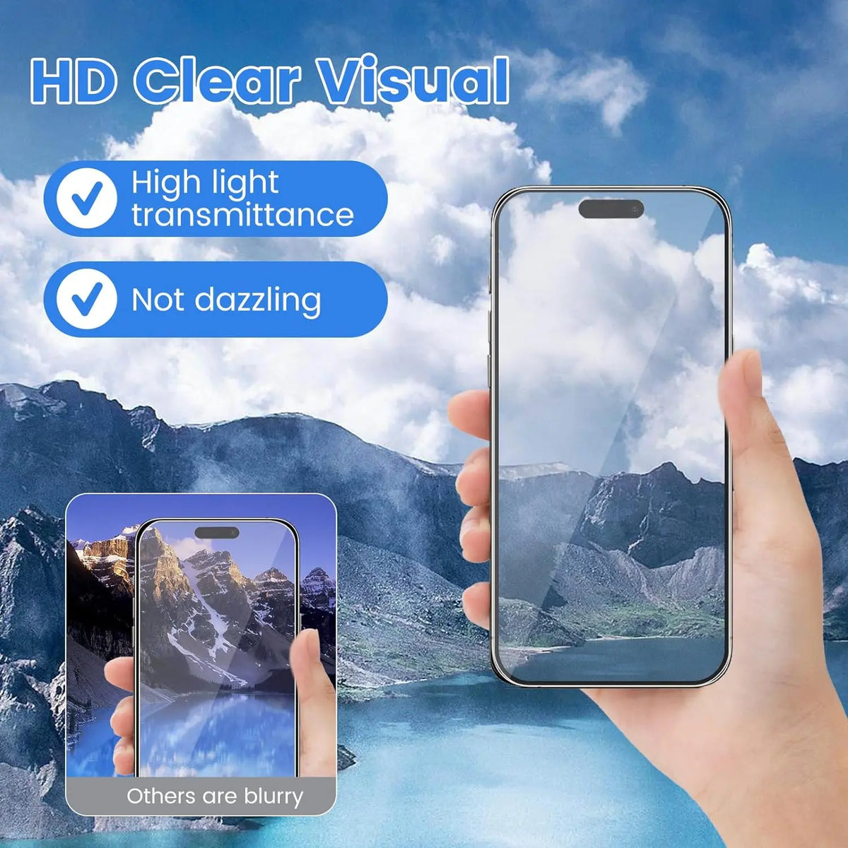 for iPhone 15 14 13 12 11 Pro Max Screen Protector, Tempered Glass Screen Protector Dynamic Island Compatible HD 9H Hardness Avontic