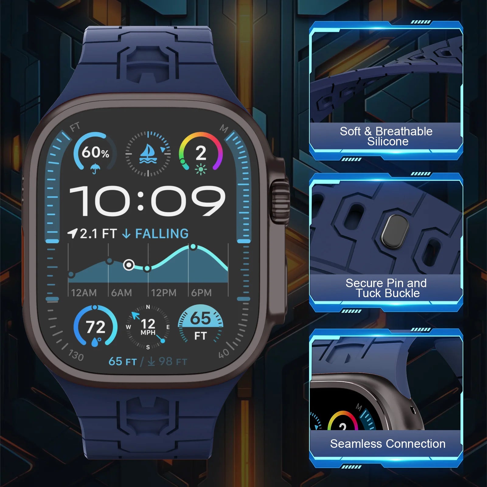 ArmorFlex TrailBand™ Performance Silicone Band for Apple Watch