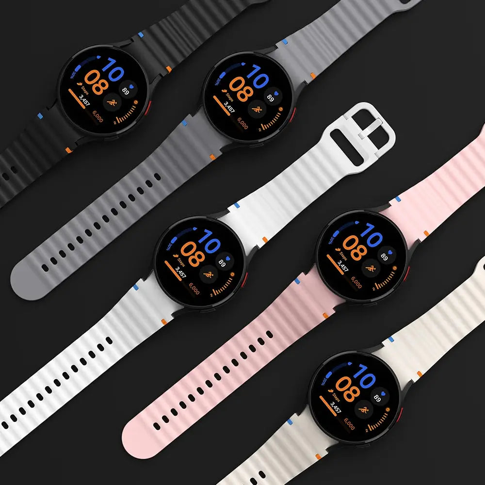 Silicone Strap for Samsung Watch 7 6 5 4 40mm 44mm 5Pro 45mm Band With Case Screen Protector Bumper cover for Wrist Accessories Avontic