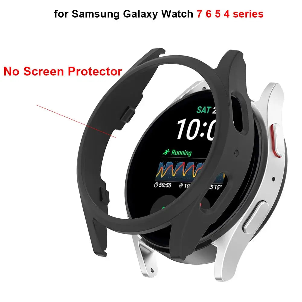 Silicone Strap for Samsung Watch 7 6 5 4 40mm 44mm 5Pro 45mm Band With Case Screen Protector Bumper cover for Wrist Accessories Avontic