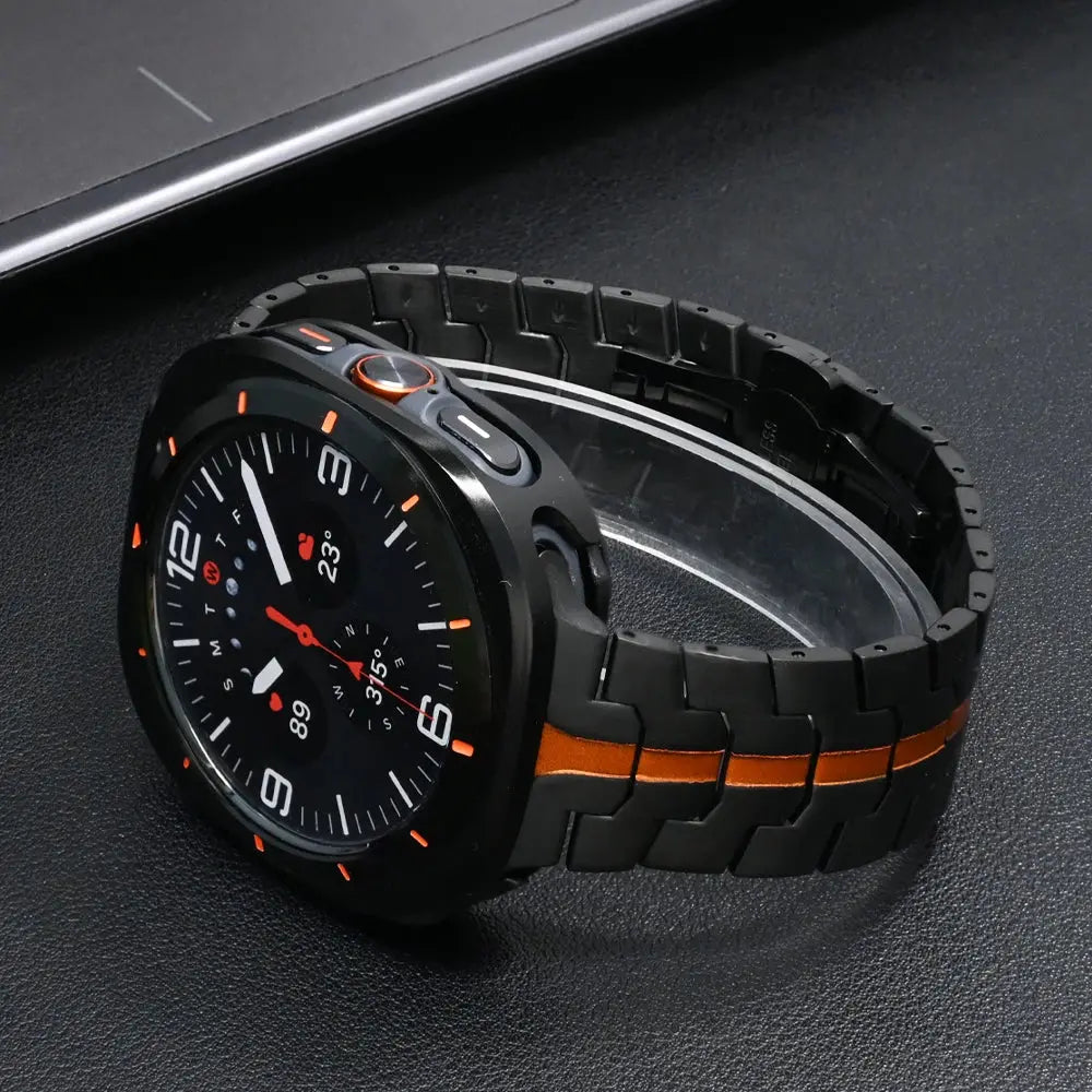 Stainless Steel Band+Case for Samsung Galaxy Watch 7 Ultra 47mm No Gaps Wristband Metal Bracelet for GALAXY Watch 7 47MM Correa Avontic