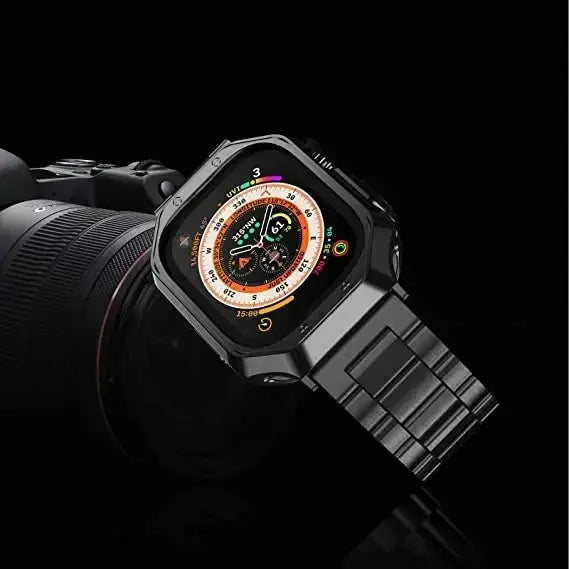 Stainless Steel Metal Correa+TPU Cover For Apple Watch Band 45mm 44mm 38mm 40 42mm 41mm Bracelet Strap For iWatch 8 7 Ultra 49MM Pinnacle Luxuries