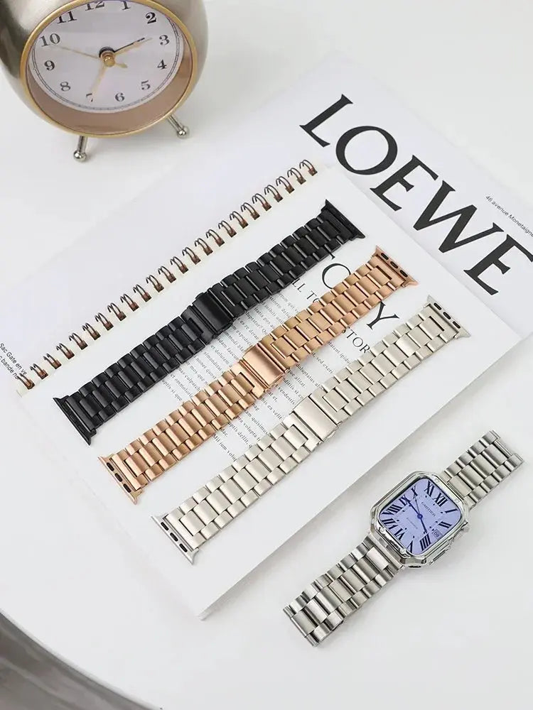 Stainless Steel Metal Correa+TPU Cover For Apple Watch Band 45mm 44mm 38mm 40 42mm 41mm Bracelet Strap For iWatch 8 7 Ultra 49MM Pinnacle Luxuries