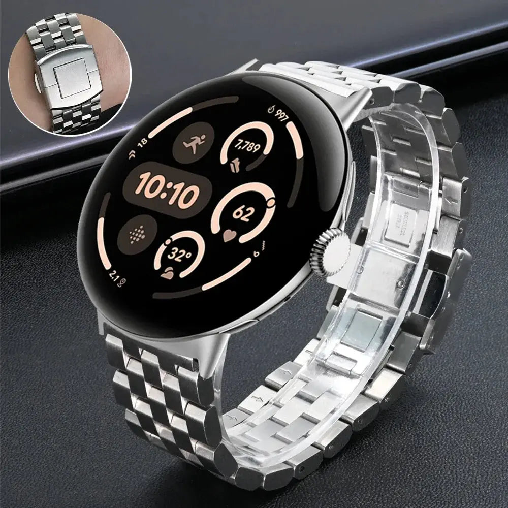 SteelLink Luxury Stainless Steel Band for Google Pixel Watch 3 – Men’s Premium Bracelet