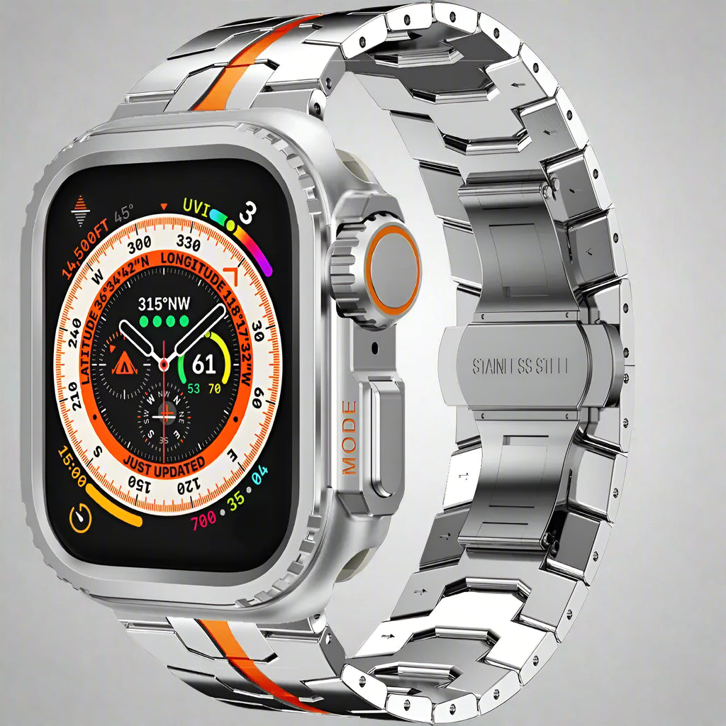 Stainless Steel Strap+metal Case for Apple Watch 49mm 46mm 45mm 44mm Stainless Steel Band for Apple Watch Ultra 10 9 8 7 6 5 SE Pinnacle Luxuries