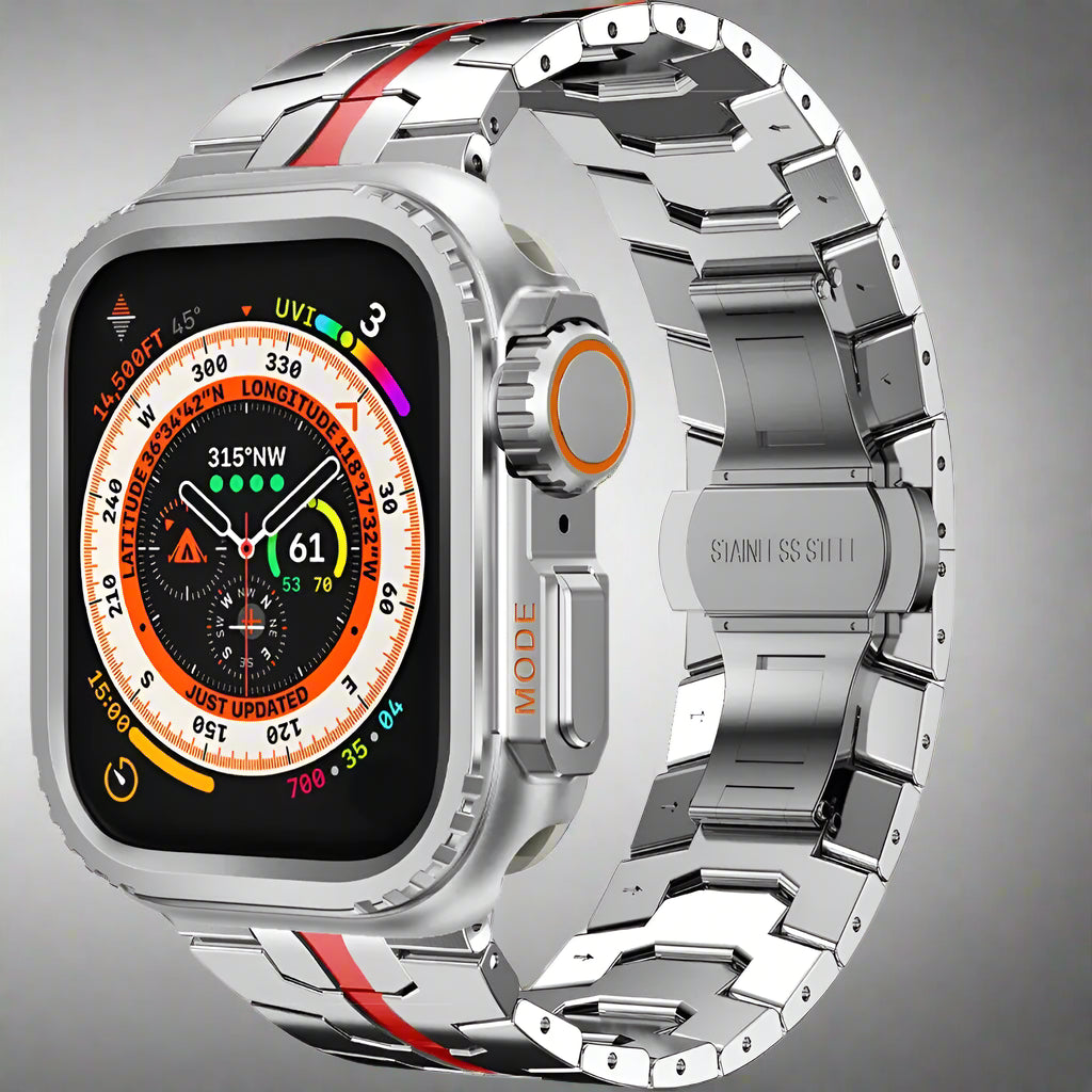 Stainless Steel Strap+metal Case for Apple Watch 49mm 46mm 45mm 44mm Stainless Steel Band for Apple Watch Ultra 10 9 8 7 6 5 SE Pinnacle Luxuries