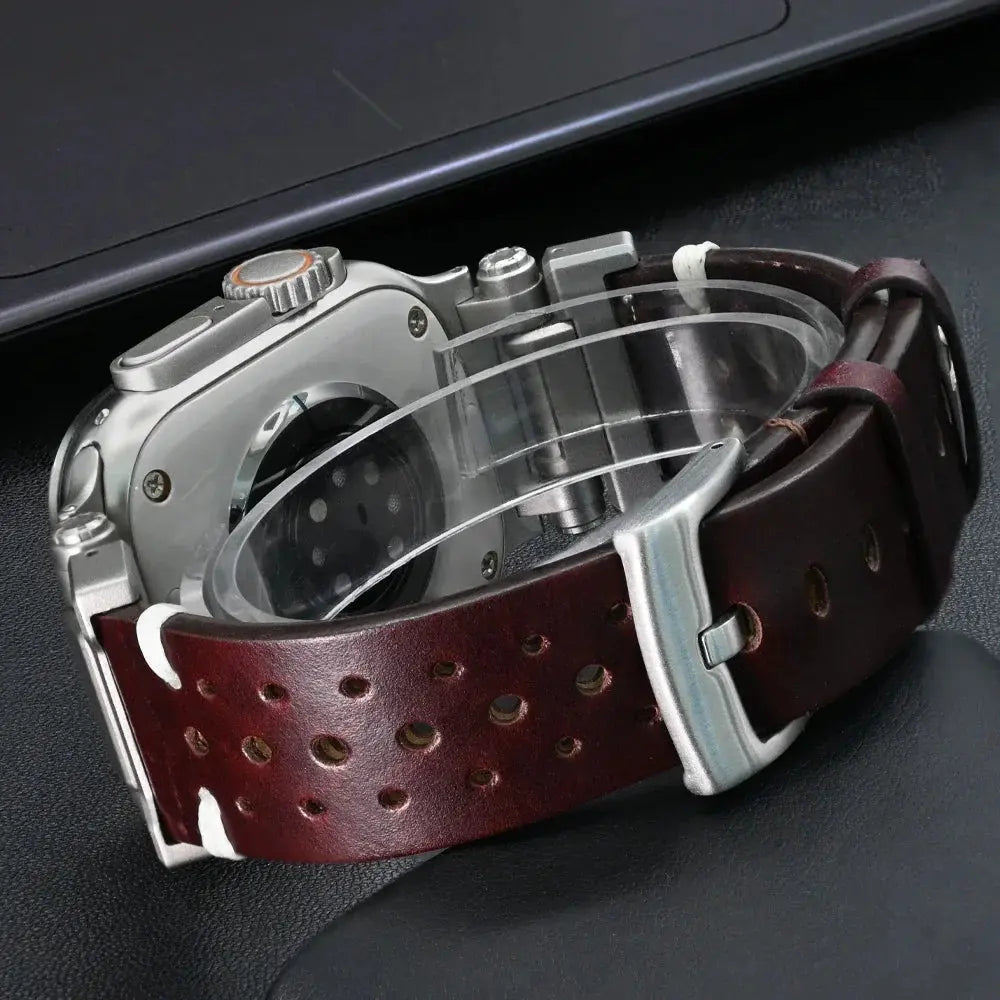 Stainless Steel+leather Strap for Apple Watch 10 46mm Ultra 1 2 49mm Men Bracelet for Iwatch Series 9 8 7 6 5 Se 44mm 45mm Band Avontic
