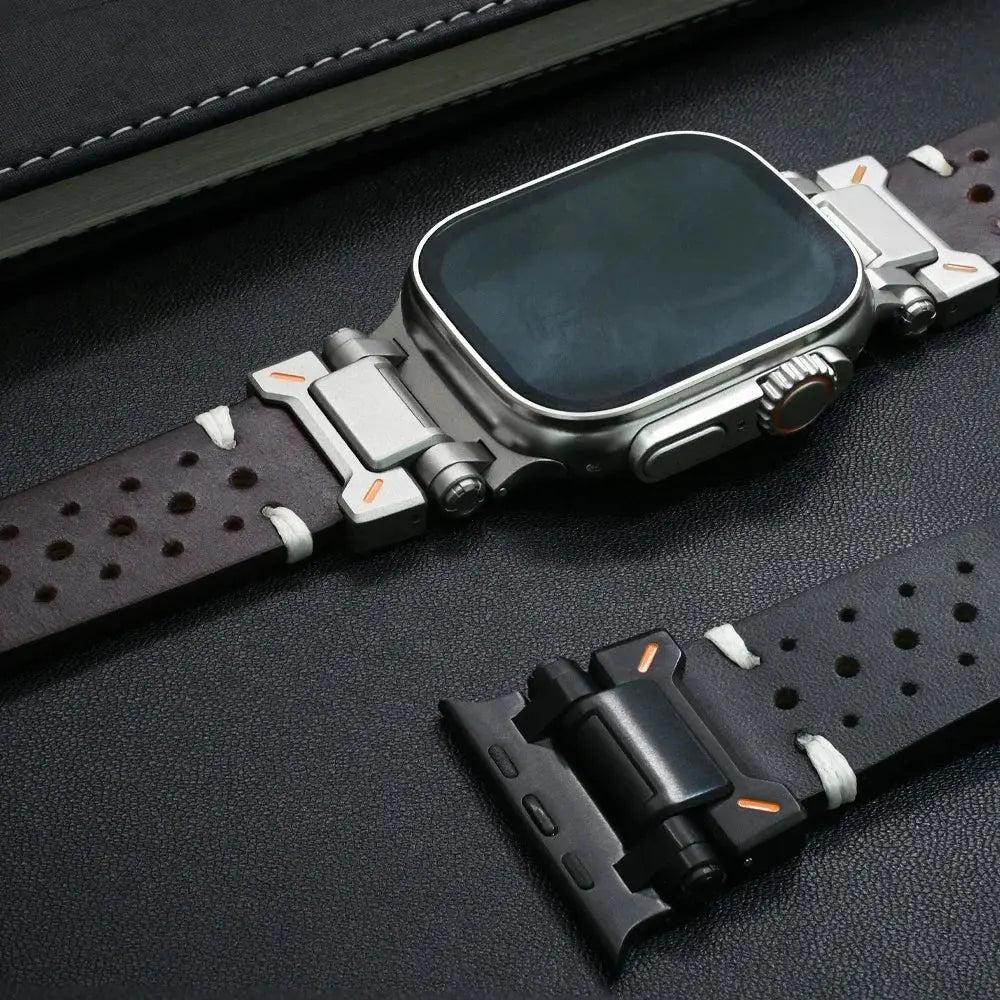 Stainless Steel+leather Strap for Apple Watch 10 46mm Ultra 1 2 49mm Men Bracelet for Iwatch Series 9 8 7 6 5 Se 44mm 45mm Band Avontic