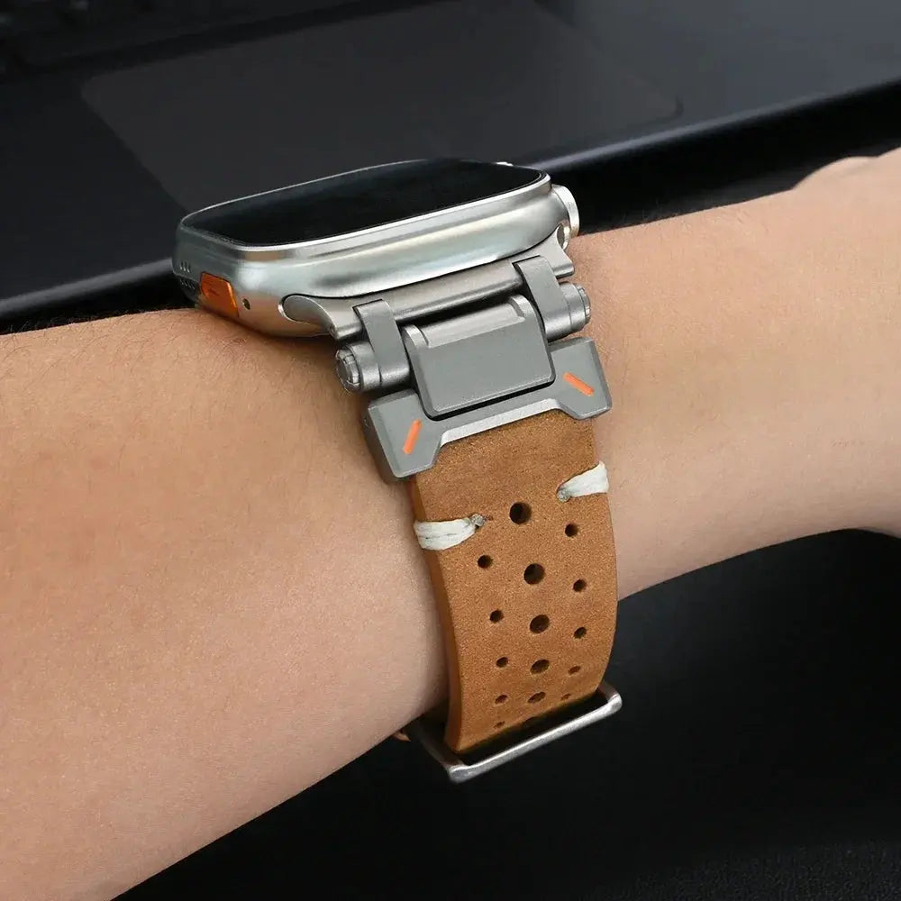 Premium Stainless Steel & Leather Hybrid Band for Apple Watch Series 10 (46mm), Ultra 1/2 (49mm) — product view 5