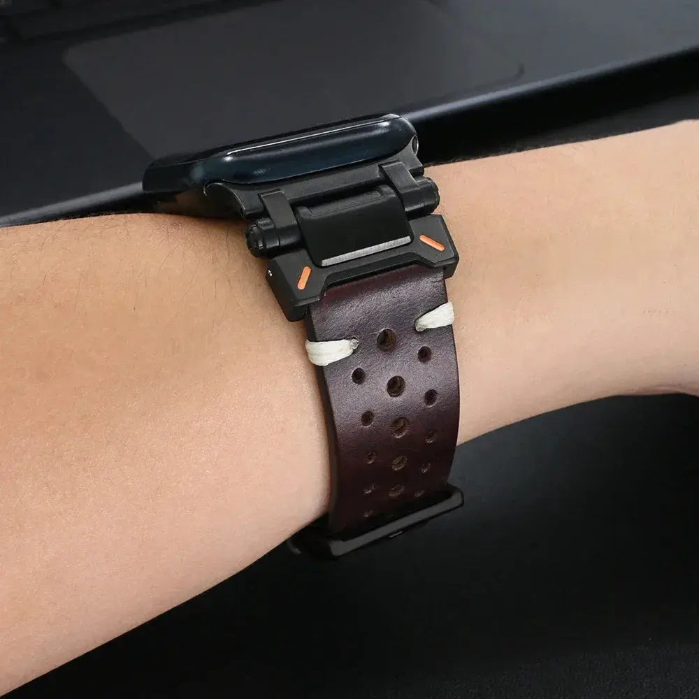 Premium Stainless Steel & Leather Hybrid Band for Apple Watch Series 10 (46mm), Ultra 1/2 (49mm) — product view 7