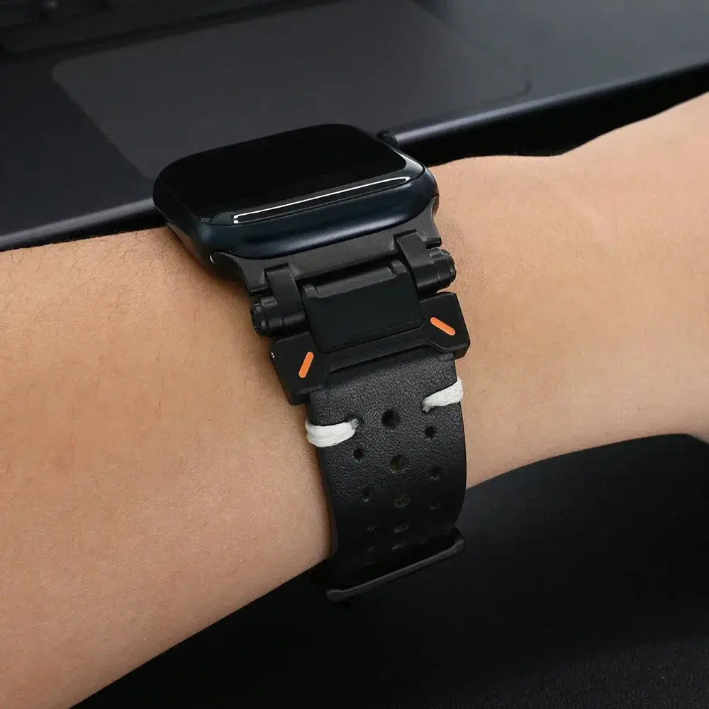 Premium Stainless Steel & Leather Hybrid Band for Apple Watch Series 10 (46mm), Ultra 1/2 (49mm) — product view 8