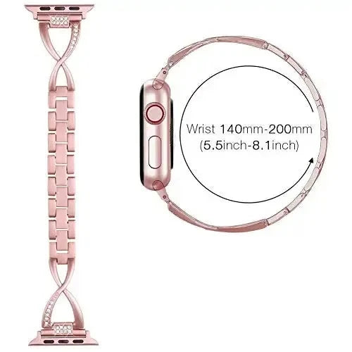 Strap for Apple Watch Band 49mm 44mm 41mm 45mm 40mm 42mm Diamond Stainless Steel Correa IWatch Ultra 2 Series 9 8 7 6 SE 5 4 3 Avontic