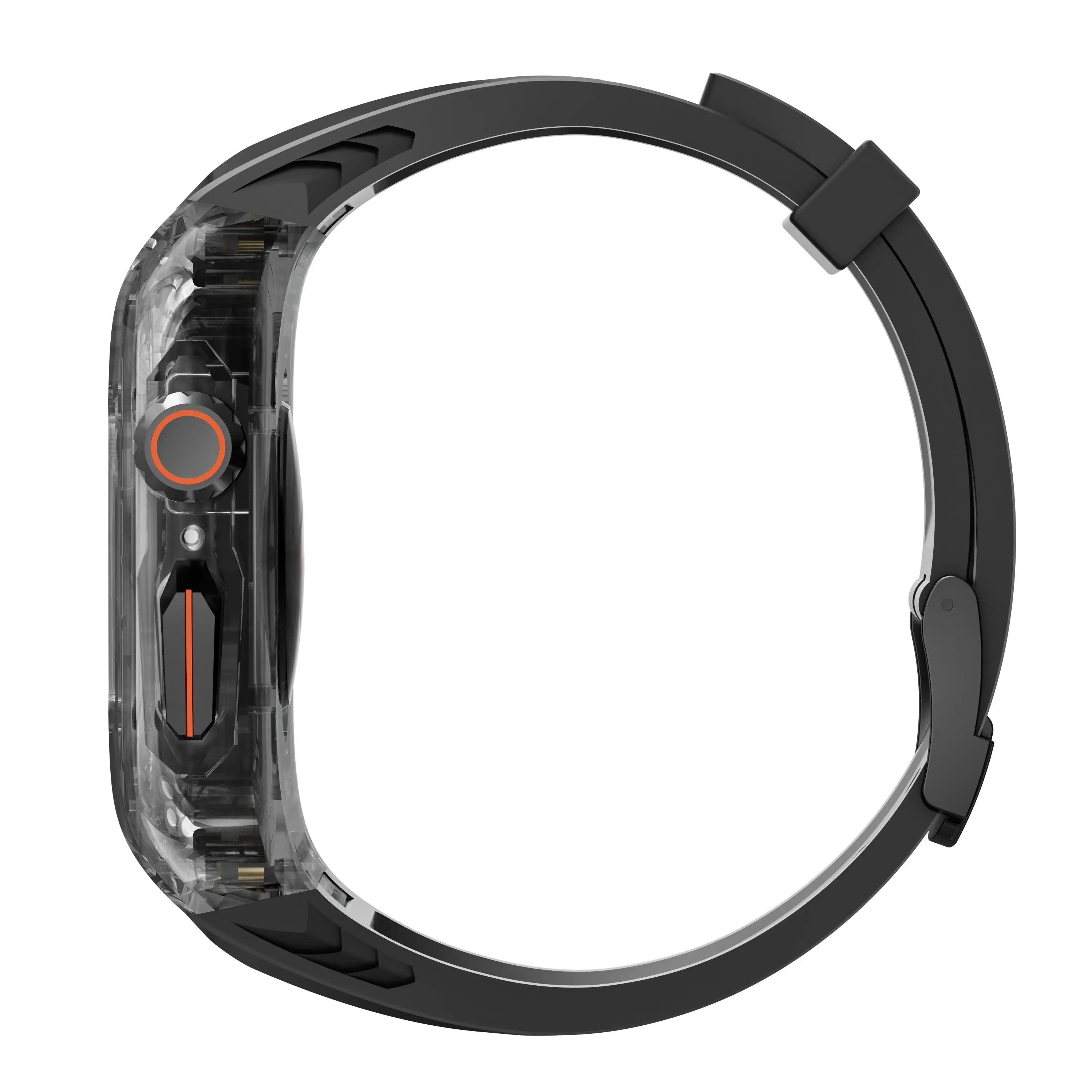 Suitable for Apple Watch series  9 8 7 6 5 4 40or41mm 44or45mm  49mm luxury modified strap transparent case+integrated TPU strap Avontic