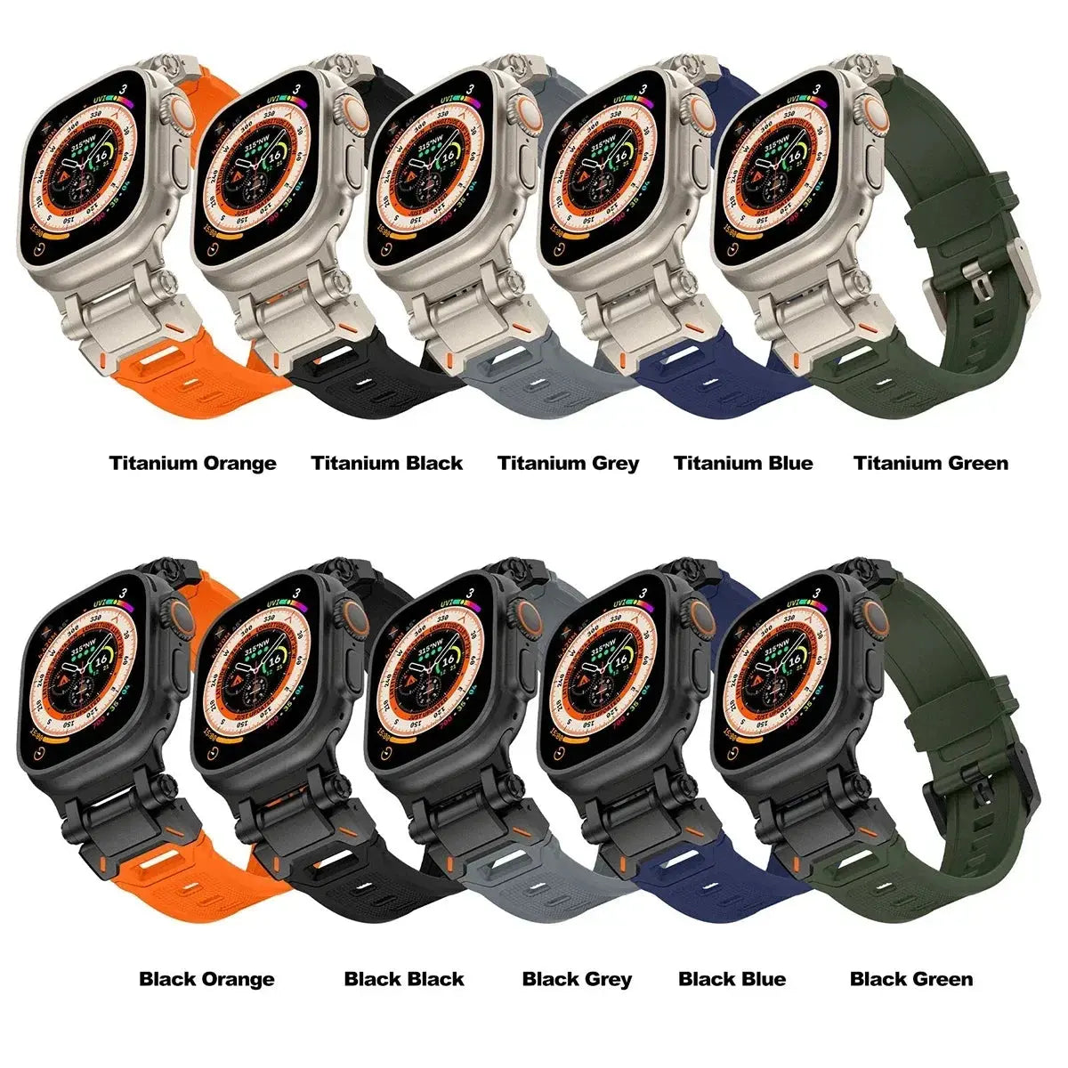 TPU Sport Strap for Apple Watch 9 45mm Ultra 2 49MM 44mm 42mm Titanium Color Link Silicone Bracelet for IWatch 9 8 SE 7 6 4 5 3 Avontic