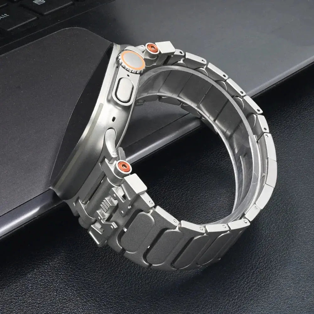 Titanium Metal Strap for Apple Watch 10 46mm Ultra 1 2 49mm Luxury Men Bracelet for Iwatch Series 9 8 7 6 5 4 Se 45mm 44mm Band Avontic