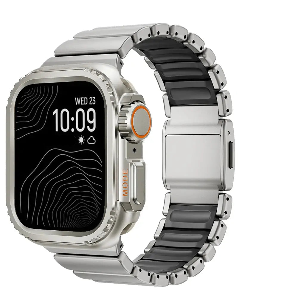 Titanium Rubber Strap+Metal Case for Apple Watch Ultra2 49mm Men Metal Band for Iwatch Series 10 46mm 7 8 9 45mm 6 5 4 SE 44mm Avontic