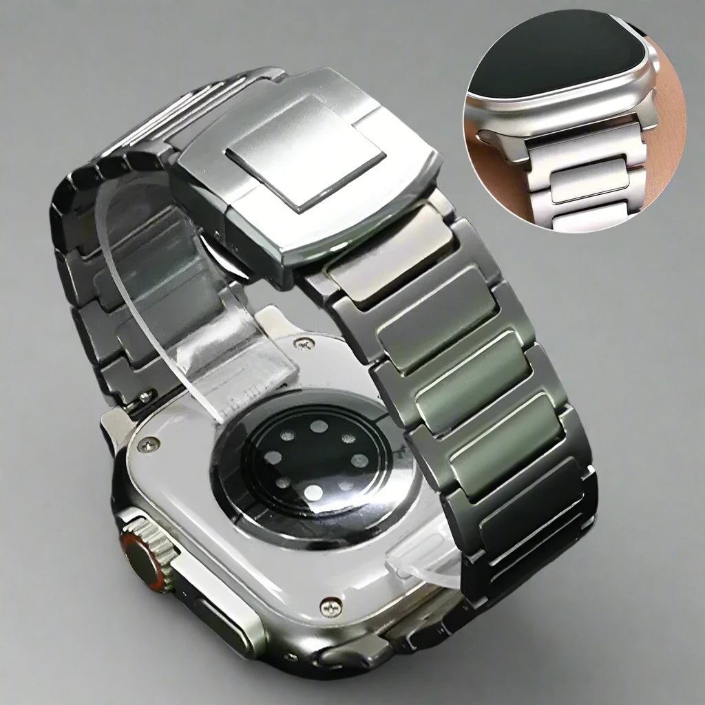 Titanium Strap for Apple Watch Ultra 1 2 49mm 10 46mm Men Link Bracelet for Iwatch Series 9 8 7 6 5 4 Se 45mm 44mm Titanium Band Avontic