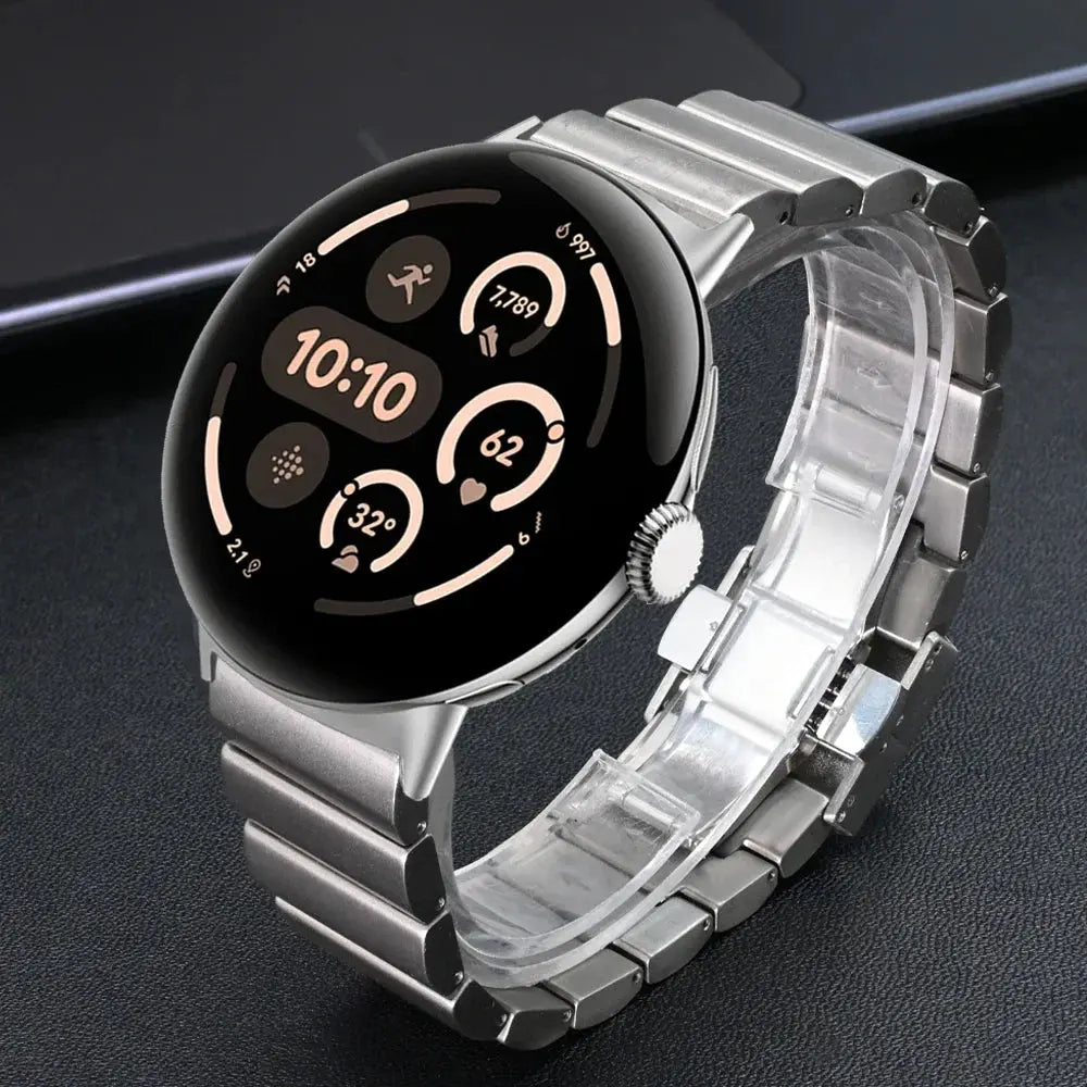 Grade 5 Titanium Elite Watch Band for Google Pixel Watch 3 & 4 (45mm) – Premium Stainless Steel Buckle