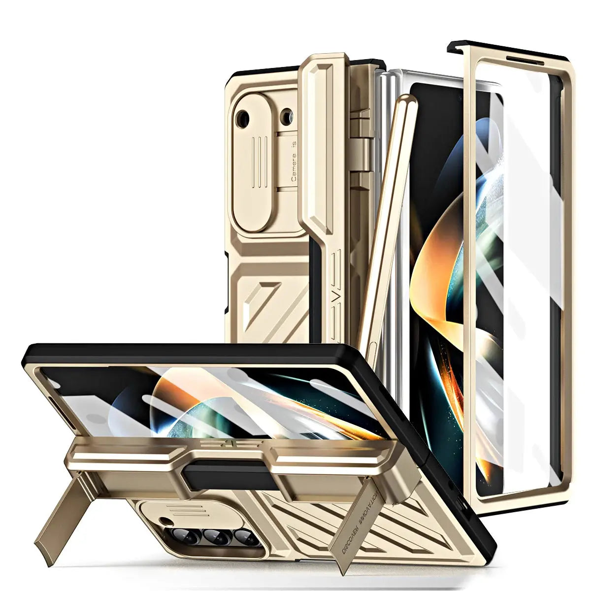 Transformer Design Heavy Duty Strong Drop Proof TPU PC Cover Case for Samsung Galaxy Z Fold 5 4 with Screen Protector Stylus Pen Avontic
