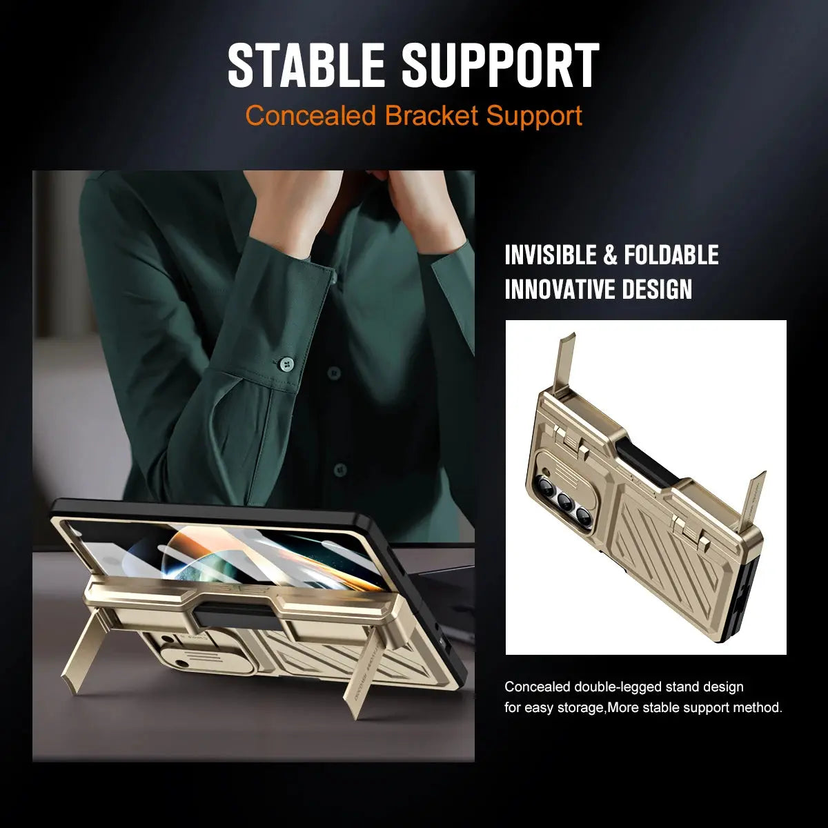 Transformer Design Heavy Duty Strong Drop Proof TPU PC Cover Case for Samsung Galaxy Z Fold 5 4 with Screen Protector Stylus Pen Avontic